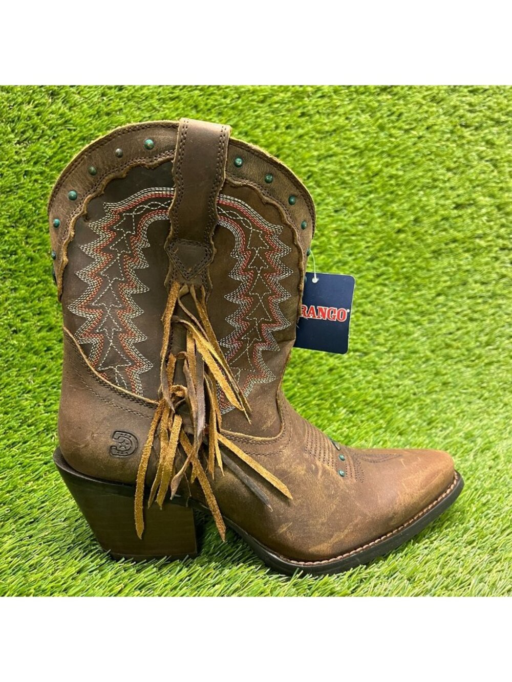 Durango Crush Womens Size 6.5 Brown Cowgirl Western Snip Toe Zip Fashion Boots